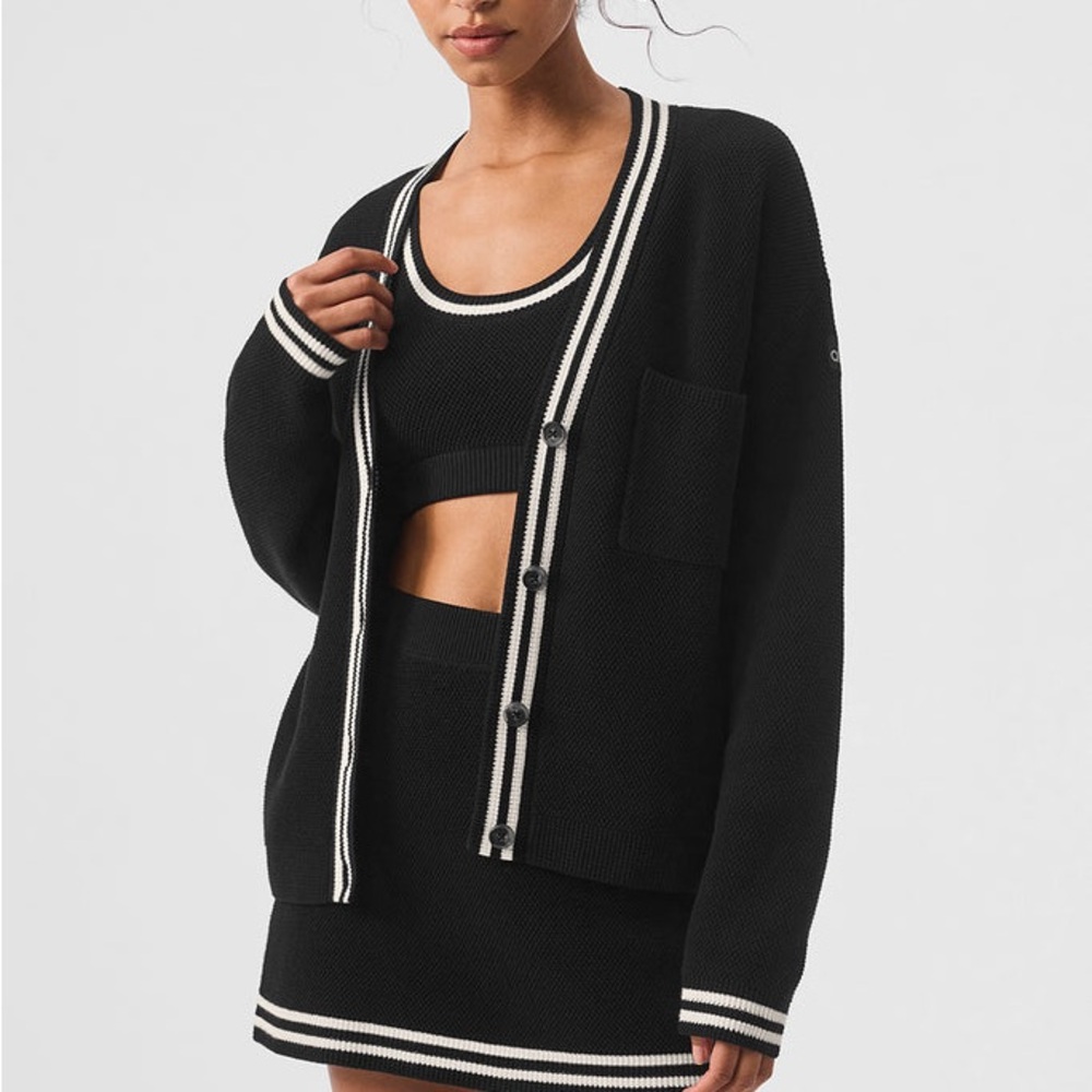 ALO Tennis Club sweater knit cardigan